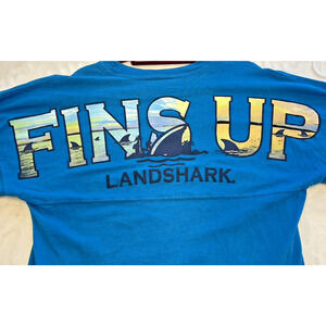 Spirit Jersey FINS UP Landshark Pool Blue Unisex Long Sleeve Relaxed Small
